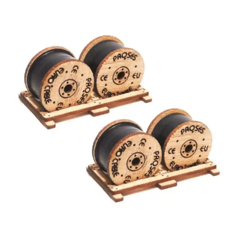 Proses HL-K-05 4 x Kabeltrommeln (Bausatz) - Spur H0 - Neu - OVP Zertifiziert