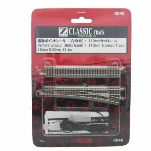 Rokuhan R040 E-Weiche rechts R490-13° 110 mm 1:220 Spur Z Neu Ausverkauf