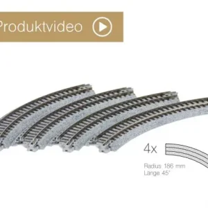 Direktkauf Kato Unitrack - 20-172 / 7078118 - Gleis gebogen R 183-45° (4 Stück)