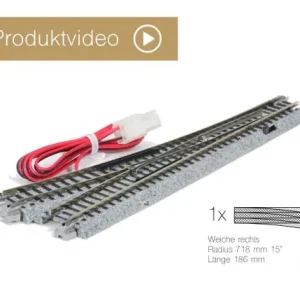 Angebot Kato Unitrack - 20-203 / 7078201 - Elektrische Weiche rechts R 718 mm, 15°