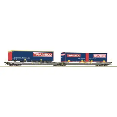 Expressversand Roco 6600113 H0 Doppeltaschen-Gelenkwagen Sdggmrs 738, T3000e, Hupac, Ep. V-VI