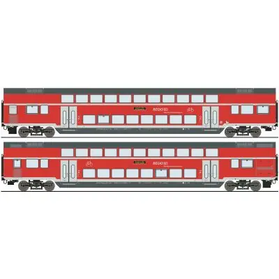 Bestpreis Roco 6220145 H0 4er Set Doppelstockwagen mit Steuerwagen, DSB, Ep. VI, AC