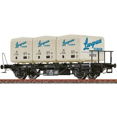 Abverkauf Brawa 50918 H0 Behältertragwagen BTs30 mit Ekrt212 "Langnese Eiskrem