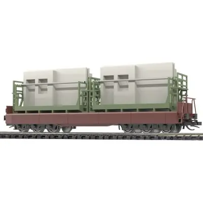 Bestseller Busch 31655 H0 Flachwagen Samm 4818, DR, Ep. IV, mit Wohnungsbauplatten