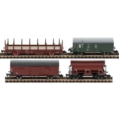 Fleischmann 6660044 N 4er Set Güterwagen, DB, Ep.IV Schneller Versand