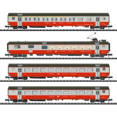 Echt Minitrix 18720 N 4er Set Personenwagen EW II u0027Swiss Expressu0027, SBB, Ep.IV