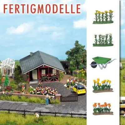 Busch 1231 Tulpen und Margeriten, fertig montiert Wochenendangebot