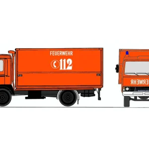 Abverkauf Loewe 4085 H0 LKW Iveco Magirus Zeta 90M5 Gerätewagen Öl Neutral Tageslfb.