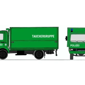Angebot Loewe 4099 H0 LKW Iveco Magirus Zeta 90M5 Gerätewagen Polizei Tauchergruppe