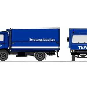 Top-Preis Loewe 4100 H0 LKW Iveco Magirus Zeta 90M5 Gerätewagen des THW Tauchergruppe