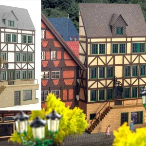 Aktuell Modellbahn Union MU-H0-H00241 H0 Halbrelief Fachwerkhaus mit Weinhandel