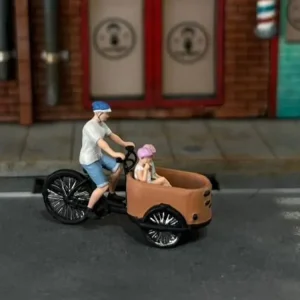 Abverkauf MU-H0-W99005 H0 Figurenset Lastenfahrrad mit Mann und 2 Kindern