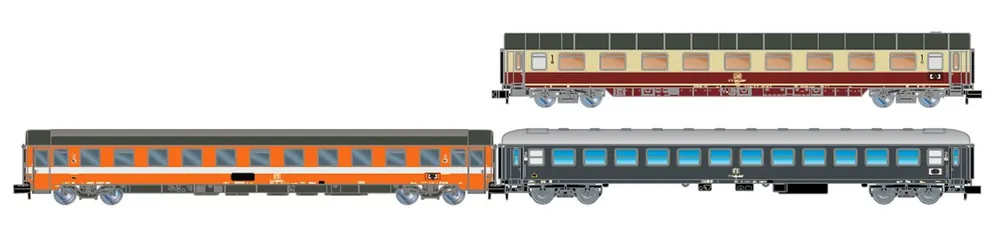 Nur Heute Arnold HN4468 - 3er Set Personenwagen 'Alpen-Express' Rom – München, DB, FS, Ep.IV