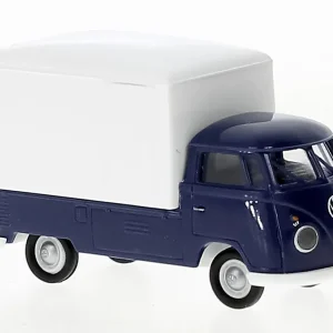 Versand Am Gleichen Tag Brekina 32856 - VW T1b Großraum-Koffer dunkelblau, weiss, 1960