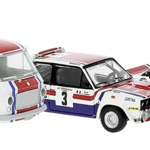 Brekina 22664 - Set 'Korsika 78' mit Servicewagen und 2 x 131 Abarth 'Andruet 'und 'Mouton', 1974 Versand Am Gleichen Tag