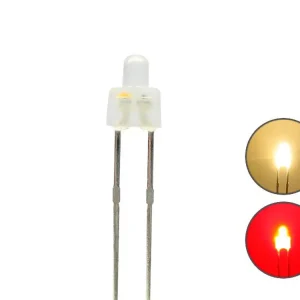 Top-Angebot Schönwitz 50885 - DUO LED 2mm kurz Bipolar 2pin diffus warmweiß / rot