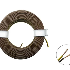 Abverkauf Schönwitz 50355 - 10m LIYZ Doppellitze Zwillingslitze 2x 0,08mm² gelb / braun