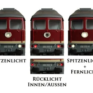 Sichere Zahlung Schönwitz 50212 - UmbausetBr232 / Ludmilla Adapter und Beleuchtung - rotlicht innen - ESU