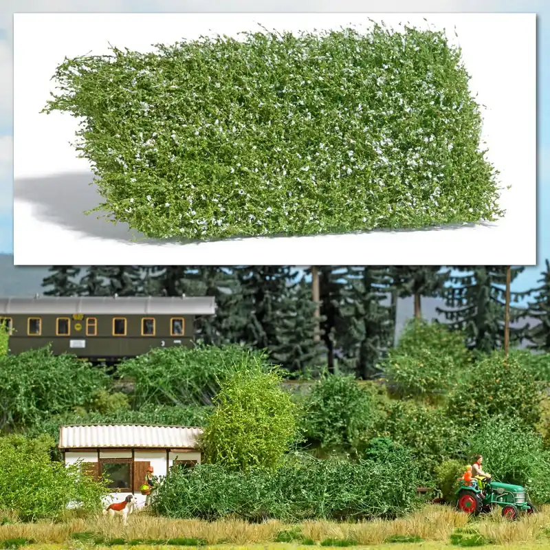 Ausverkauf Busch 3595 - Sträuchermatte, weiß blühend, 120 x 80 mm