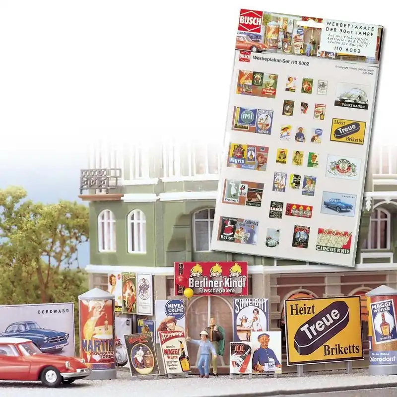 Aktuell Busch 6002 - Werbeplakate Epoche III