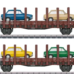 Zertifiziert Märklin 46404 - NS Set Rungenwagen 2-teilig Ep.4, beladen mit DAF66 (Brekina) in Sonderfarben